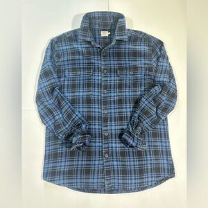 Faherty Indigo Vintage Twill Shirt In Indigo Night Plaid, Medium, MWH2113-INP